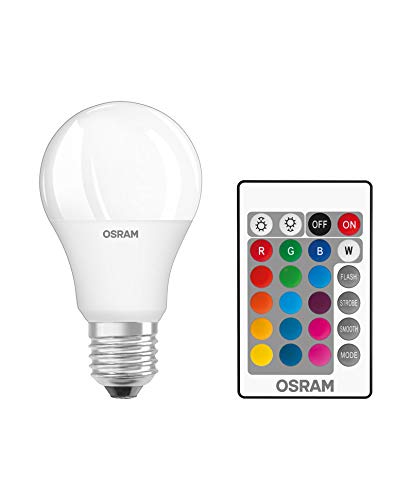 Osram LED Base Classic A RGBW Lampe, in Kolbenform mit E27 Sockel, dimmbarkei...